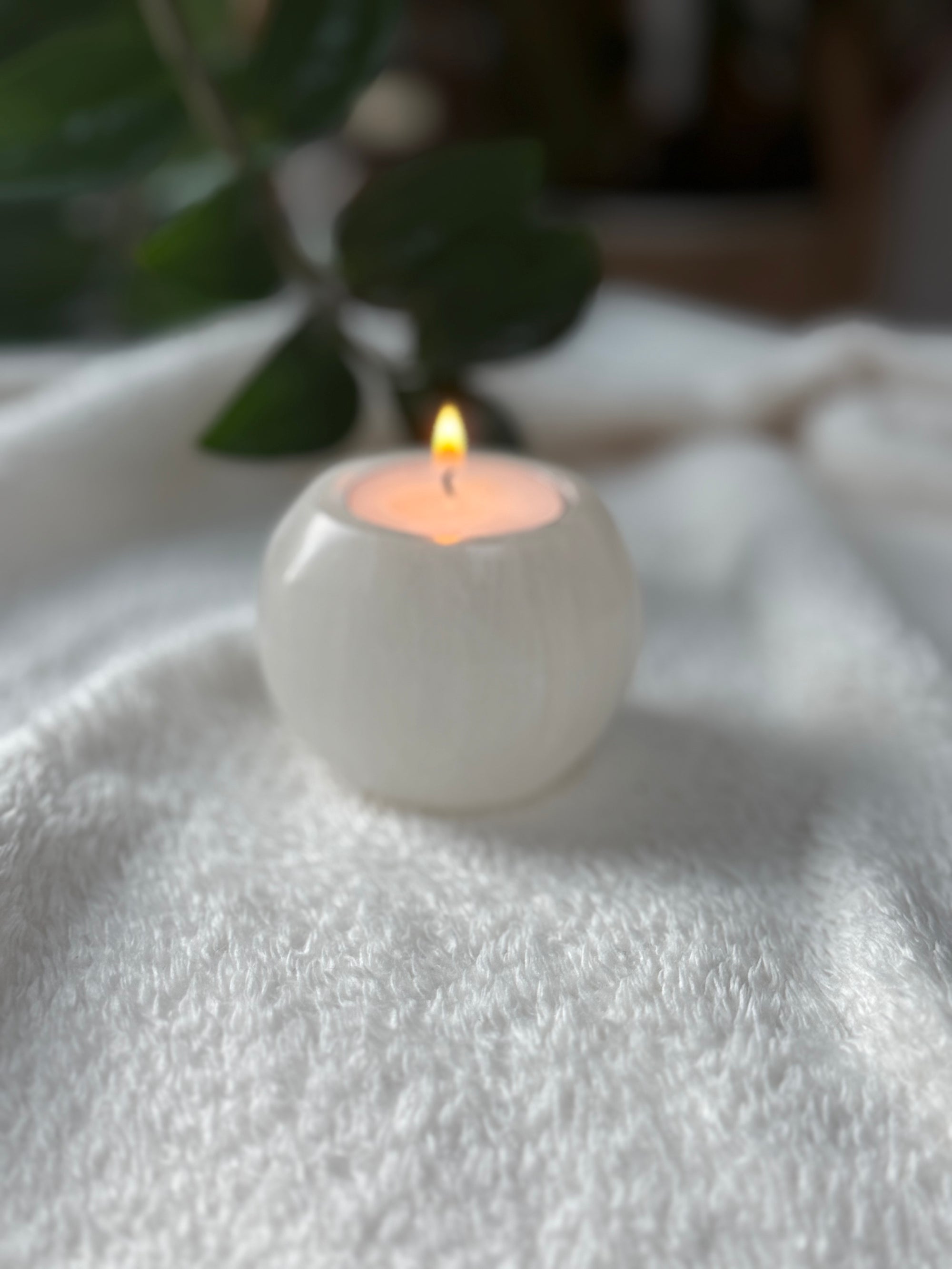 Seleniet bol theelicht houder